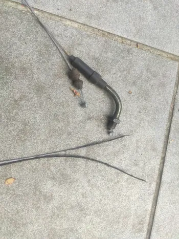 A broken gas cable