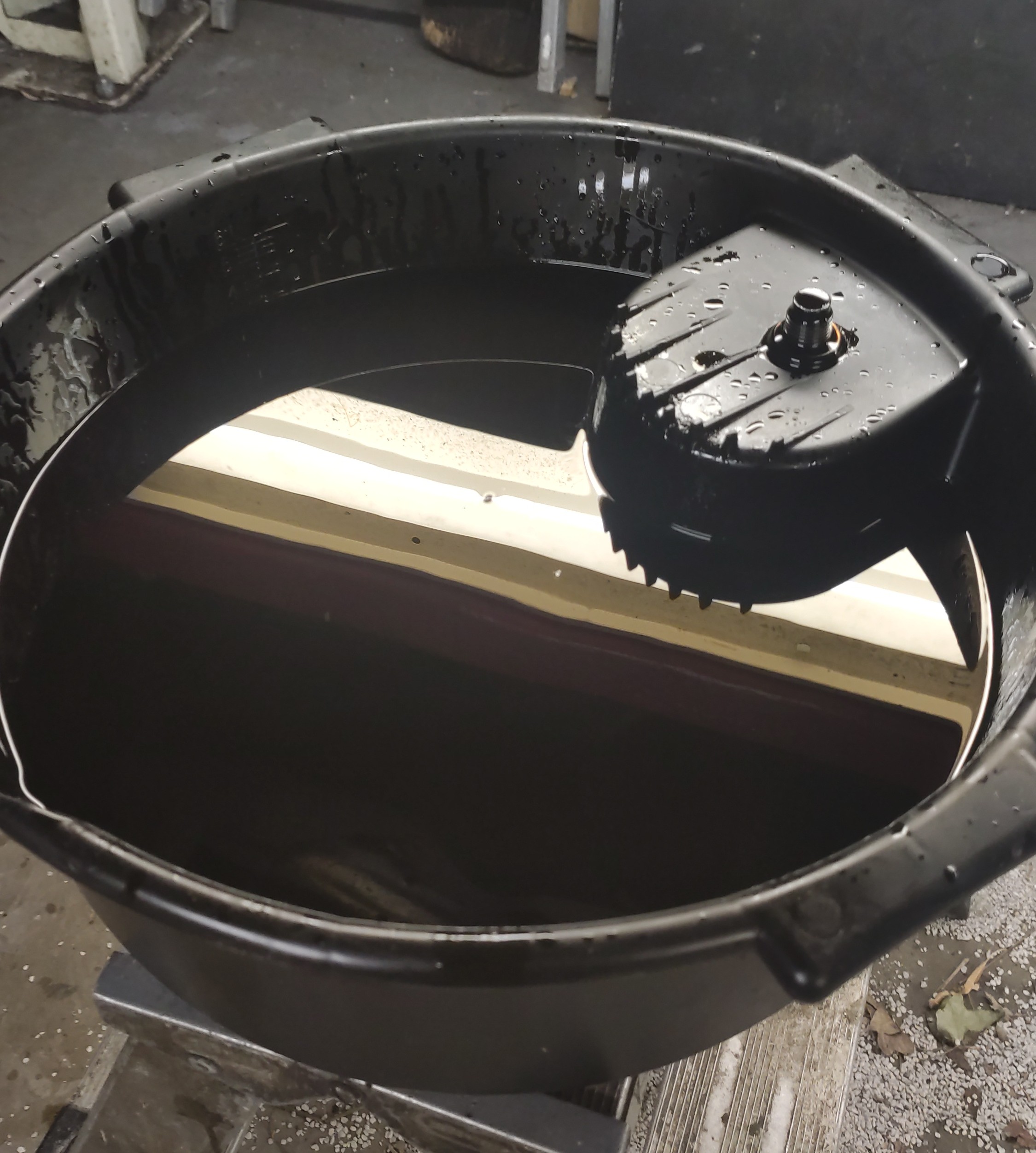 The drained oil