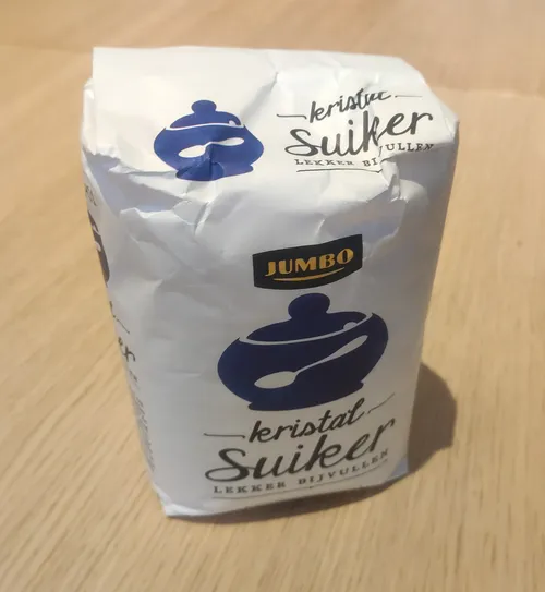 A photo of a 1kg pack of sugar