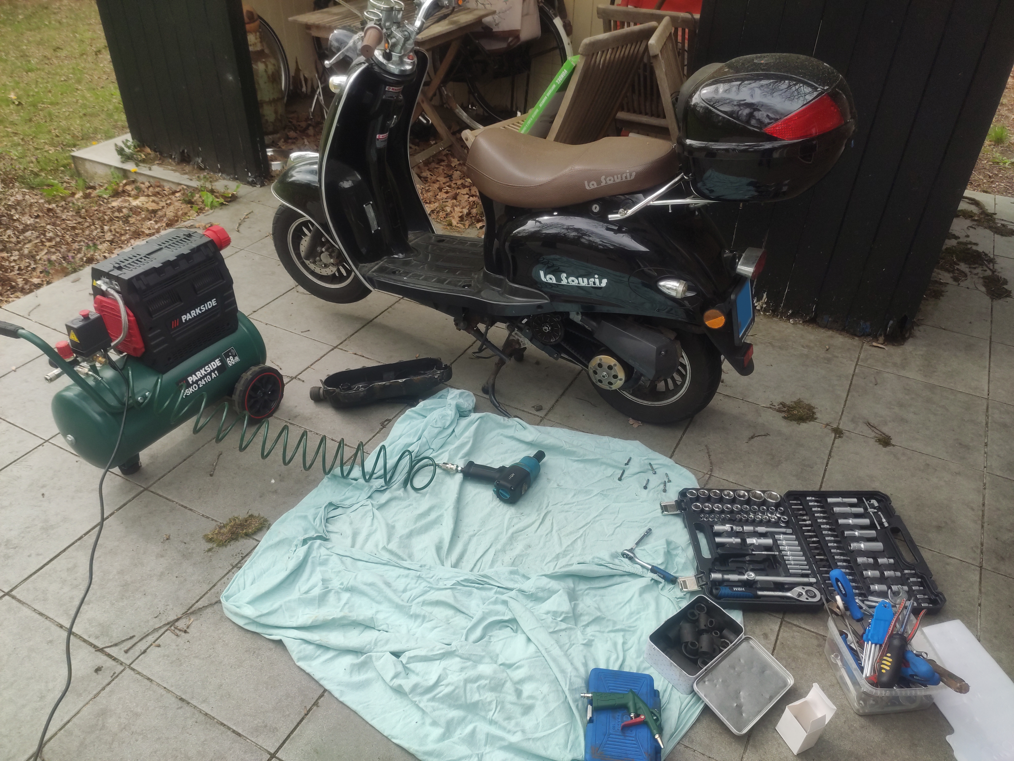 My setup to work on the scooter